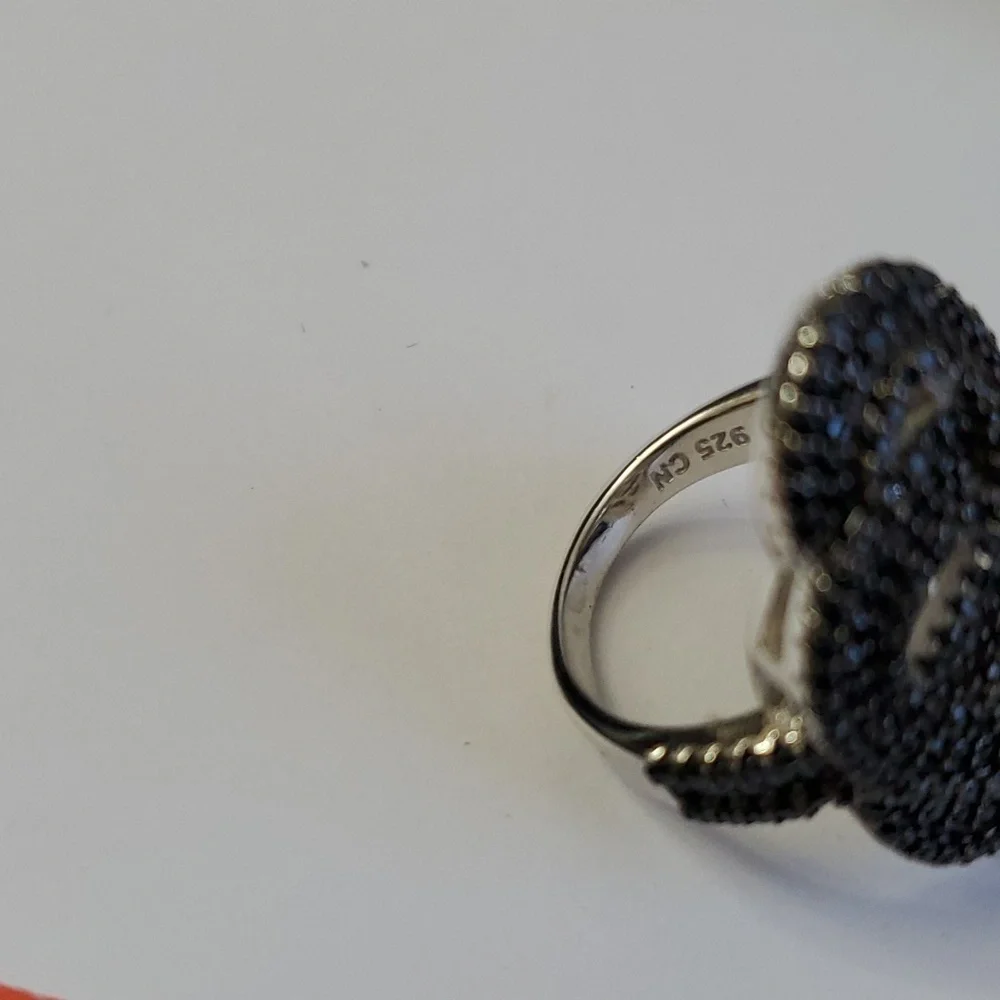 Sterling Silver 925 Spinel Art Deco Ring - Picture 9 of 9